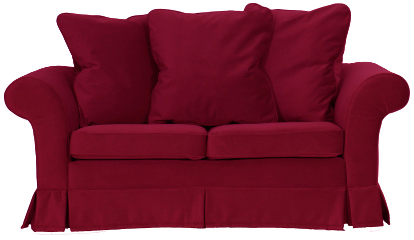 ESTELLA 140 - czerwona sofa dwuosobowa z funkcją spania, 1000489
