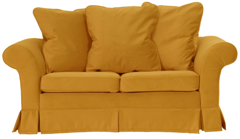 ESTELLA 140 - żółta sofa dwuosobowa z funkcją spania, 1000505