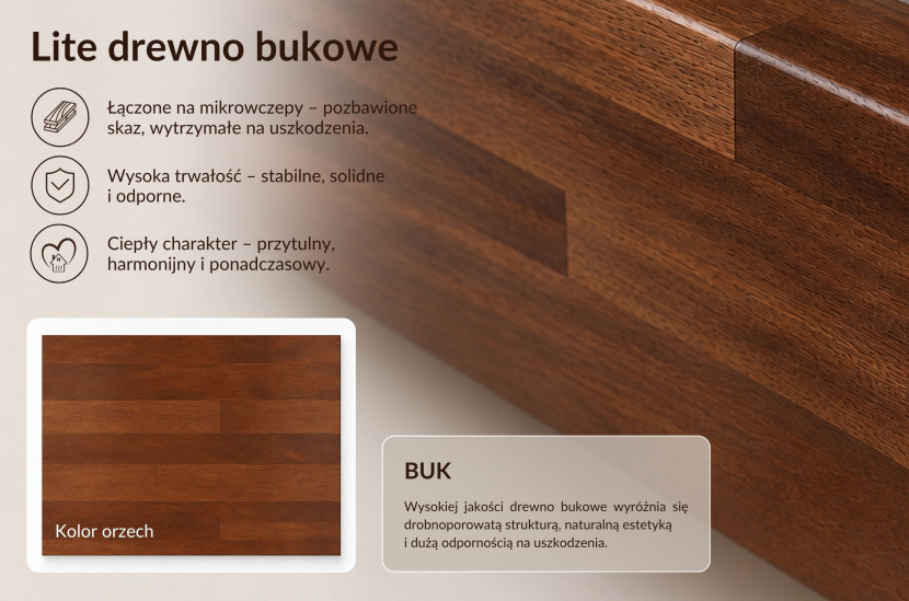 Łóżko bukowe Visby MODENA, 180X200, orzech/czarny, 10006435