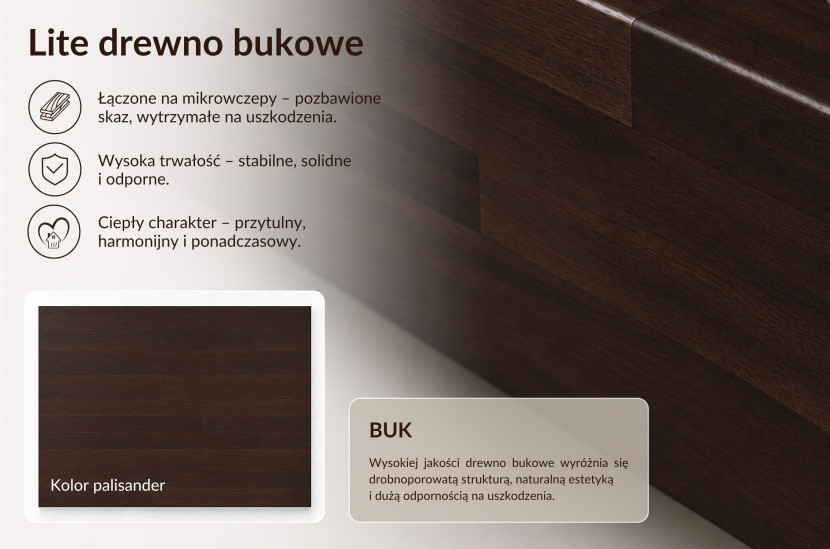 Łóżko bukowe Visby MODENA, 160X200, palisander/ecru, 10006453