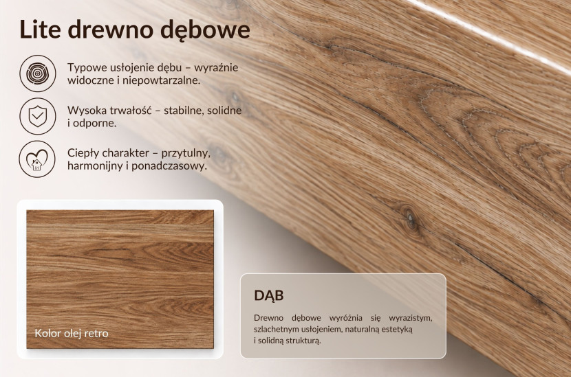 Łóżko lewitujące dębowe JAPANDIC / 140x200, olej retro, 10006534