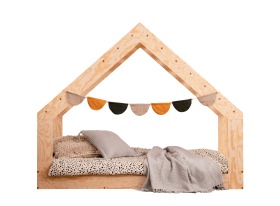 Łóżko pojedyncze drewniane MOON G  domek - SMARTWOOD®