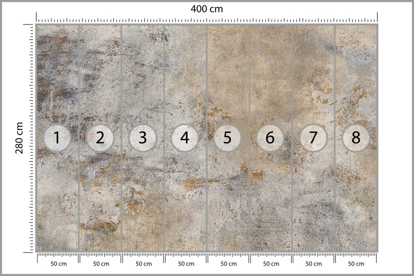Fototapeta Szaro Rdzawy Beton do Salonu i Sypialni 400x280cm, 10037218