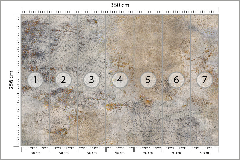 Fototapeta Szaro Rdzawy Beton do Salonu i Sypialni 350x256cm, 10037246