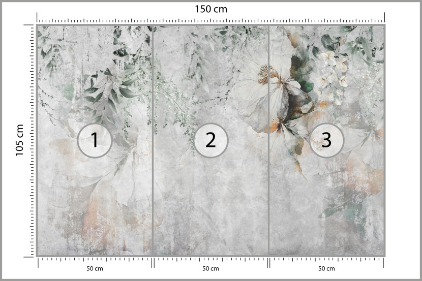 Fototapeta Kwiaty na Betonie do Salonu i Sypialni 150x105cm, 10037334