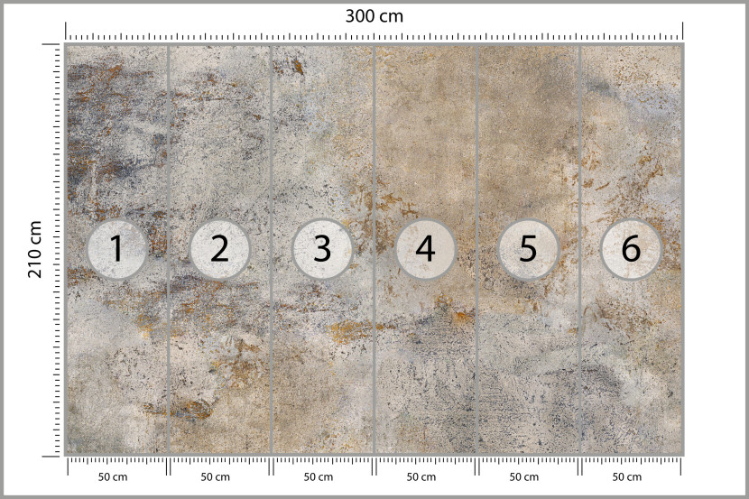 Fototapeta Szaro Rdzawy Beton do Salonu i Sypialni 300x210cm, 10038385