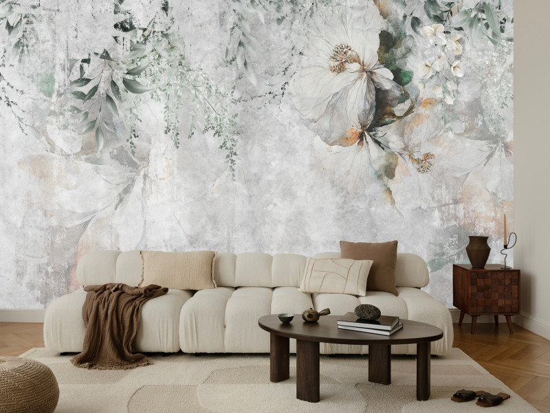 Fototapeta Kwiaty na Betonie do Salonu i Sypialni 200x140cm, 10038536