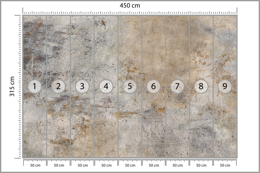 Fototapeta Szaro Rdzawy Beton do Salonu i Sypialni 450x315cm, 10038875