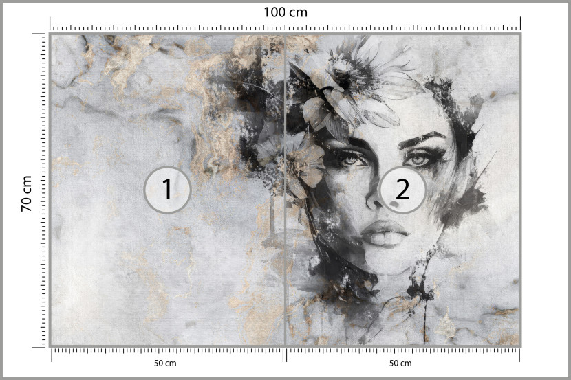 Fototapeta Portret Kobiety na Betonie do Salonu i Sypialni 100x70cm, 10039043