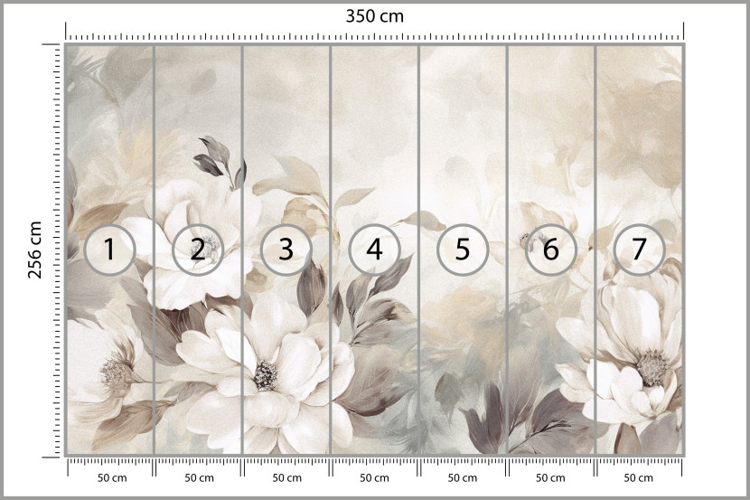Fototapeta Abstrakcyjne Kremowe Kwiaty do Salonu i Sypialni 350x256cm, 10039532
