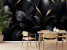 Fototapeta Czarne Liście ze Złotem do Salonu i Sypialni 400x280cm Glamour, 10040457