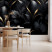 Fototapeta Czarne Liście ze Złotem do Salonu i Sypialni 250x175cm Glamour, 10040550