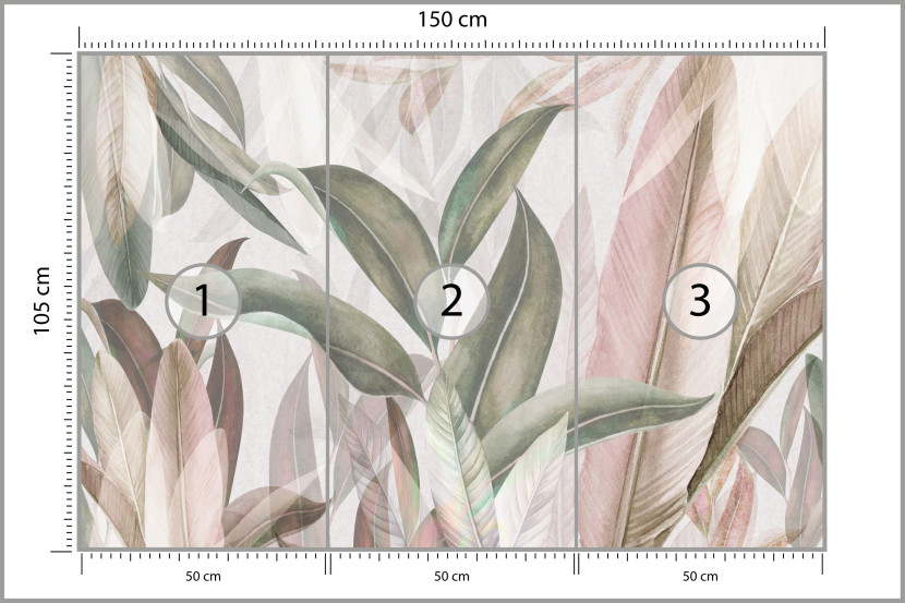 Fototapeta Pastelowe Liście do Salonu i Sypialni 150x105cm, 10040761