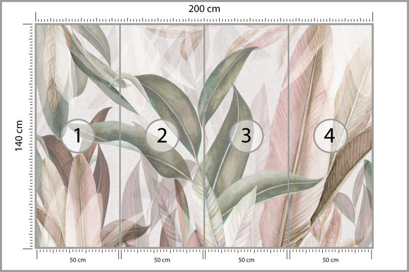 Fototapeta Pastelowe Liście do Salonu i Sypialni 200x140cm, 10040764