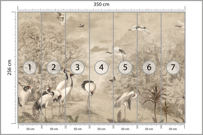 Fototapeta Żurawie Retro do Salonu i Sypialni 350x256cm, 10040935