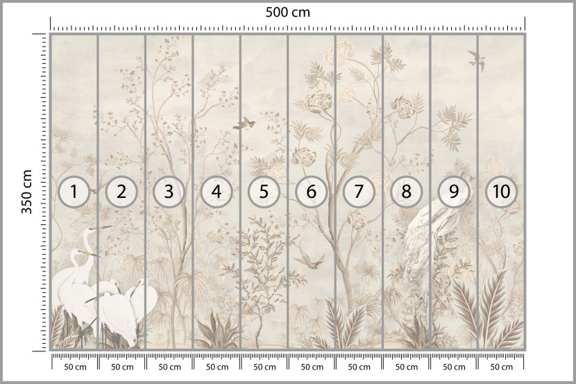 Fototapeta Białe Ptaki pośród Drzew do Salonu i Sypialni 500x350cm Boho, 10041352