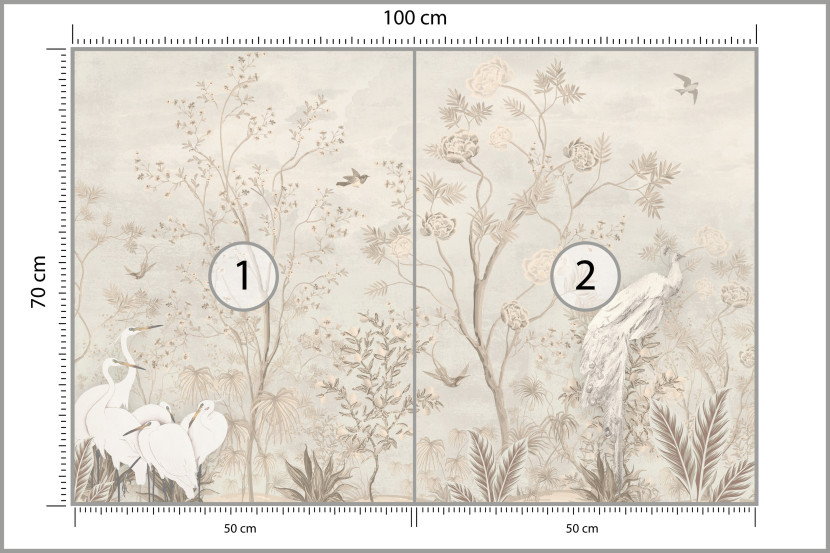 Fototapeta Białe Ptaki pośród Drzew do Salonu i Sypialni 100x70cm Boho, 10041400
