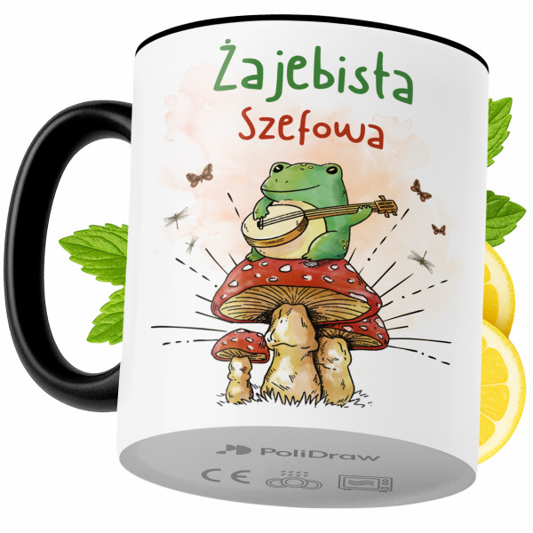 Kubek Dla Szefowej na Prezent z Nadrukiem ze Zdjęciem 330 ml Czarny, 10044227
