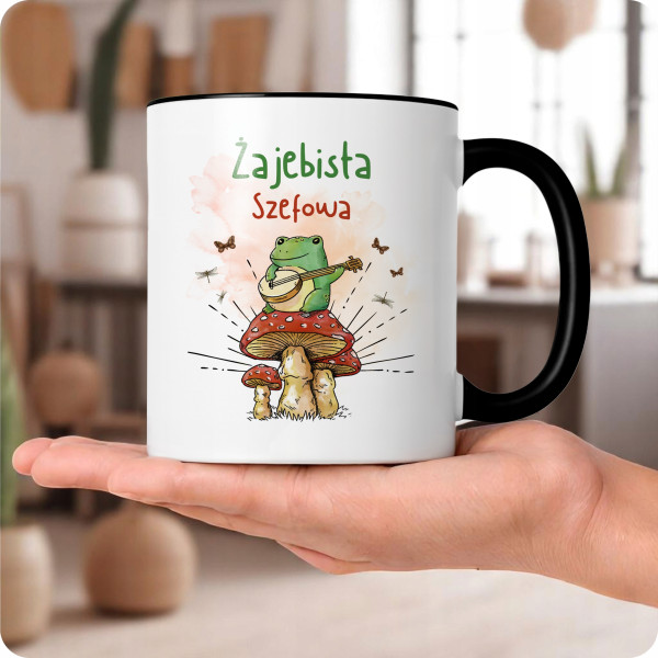 Kubek Dla Szefowej na Prezent z Nadrukiem ze Zdjęciem 330 ml Czarny, 10044231