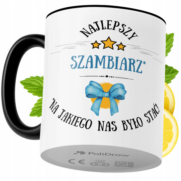 Kubek Dla Szambiarza na Prezent z Nadrukiem ze Zdjęciem 330 ml Czarny, 10052916