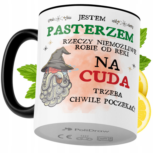 Kubek Dla Pasterza na Prezent z Nadrukiem ze Zdjęciem 330 ml Czarny, 10056131