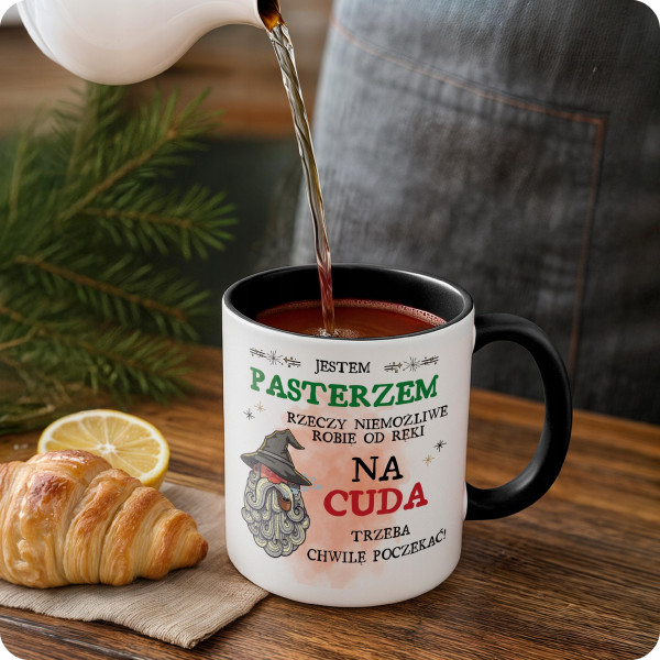 Kubek Dla Pasterza na Prezent z Nadrukiem ze Zdjęciem 330 ml Czarny, 10056133