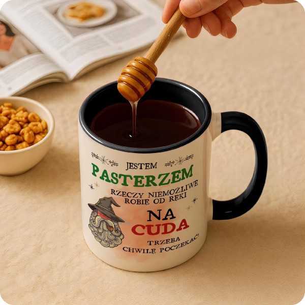Kubek Dla Pasterza na Prezent z Nadrukiem ze Zdjęciem 330 ml Czarny, 10056134