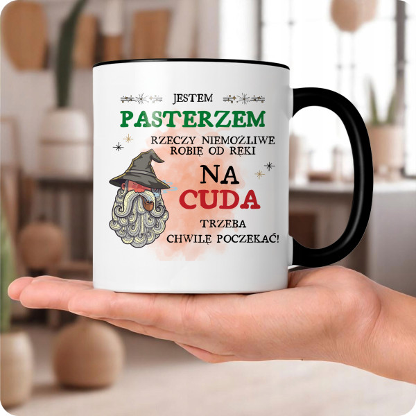 Kubek Dla Pasterza na Prezent z Nadrukiem ze Zdjęciem 330 ml Czarny, 10056135
