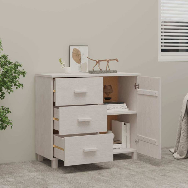 Szafka Biały 90 x 40 x 80 cm Lite drewno sosnowe vidaXL, 10058822