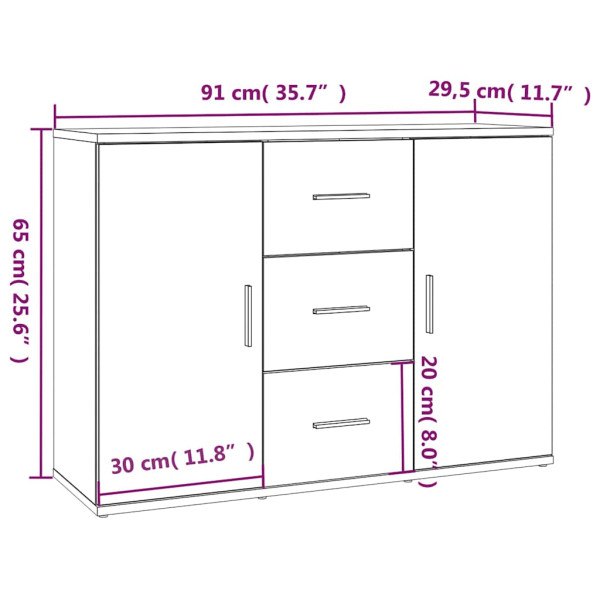 Komoda Brąz 91 x 29.5 x 65 cm Materiał drewnopochodny vidaXL, 10058838