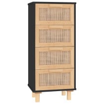 Komoda Czarny 40 x 30 x 90 cm Lite drewno sosnowe vidaXL