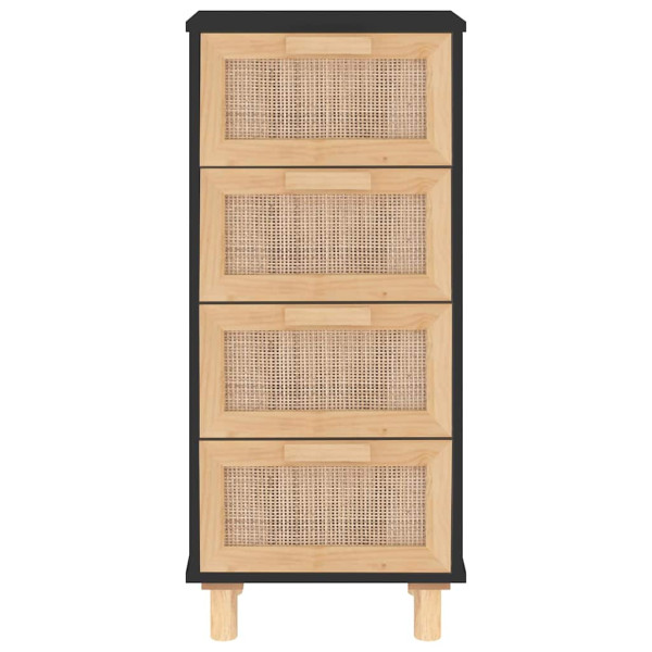 Komoda Czarny 40 x 30 x 90 cm Lite drewno sosnowe vidaXL, 10063455