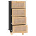 Komoda Czarny 40 x 30 x 90 cm Lite drewno sosnowe vidaXL, 10063456