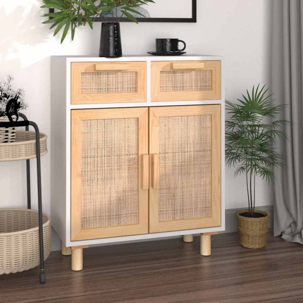 Komoda Biały 60 x 30 x 75 cm Lite drewno sosnowe vidaXL, 10063462