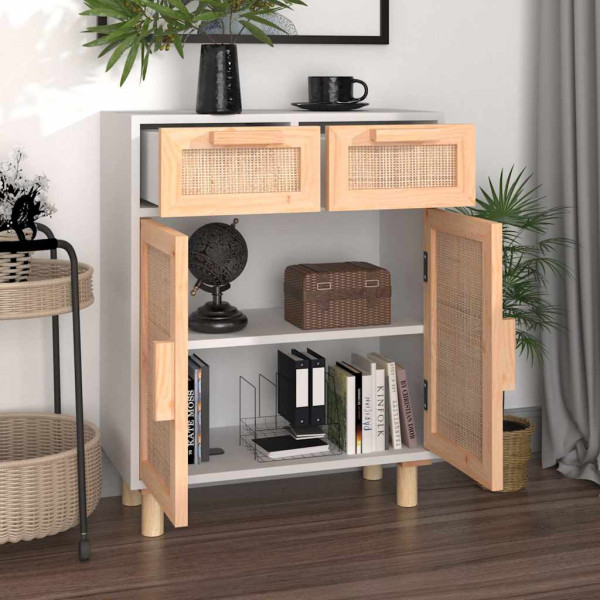 Komoda Biały 60 x 30 x 75 cm Lite drewno sosnowe vidaXL, 10063463