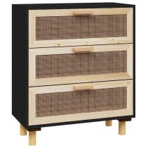 Komoda Czarny 60 x 30 x 70 cm Lite drewno sosnowe vidaXL