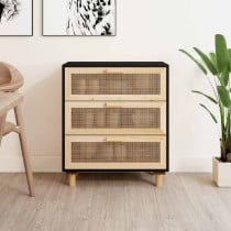 Komoda Czarny 60 x 30 x 70 cm Lite drewno sosnowe vidaXL