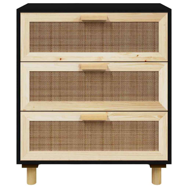 Komoda Czarny 60 x 30 x 70 cm Lite drewno sosnowe vidaXL, 10063473