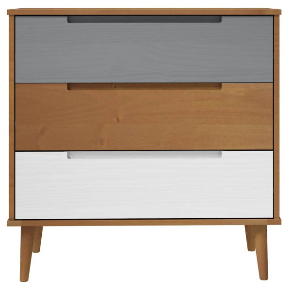 Szafka z szufladami Brąz 80 x 40 x 80 cm Lite drewno sosnowe vidaXL, 10063482