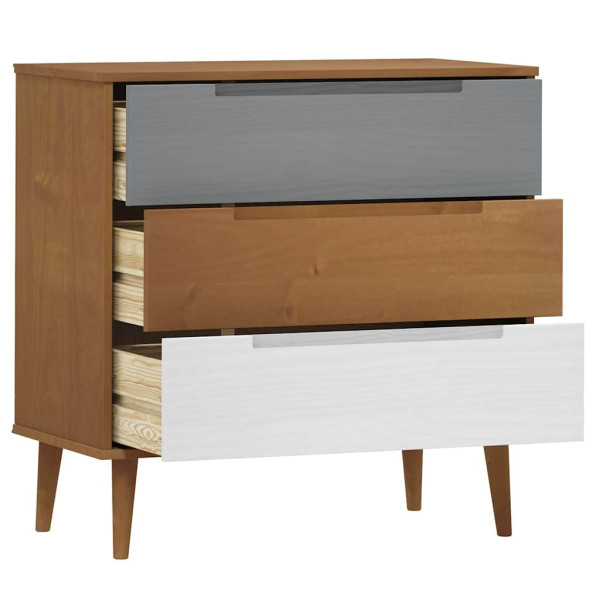 Szafka z szufladami Brąz 80 x 40 x 80 cm Lite drewno sosnowe vidaXL, 10063483