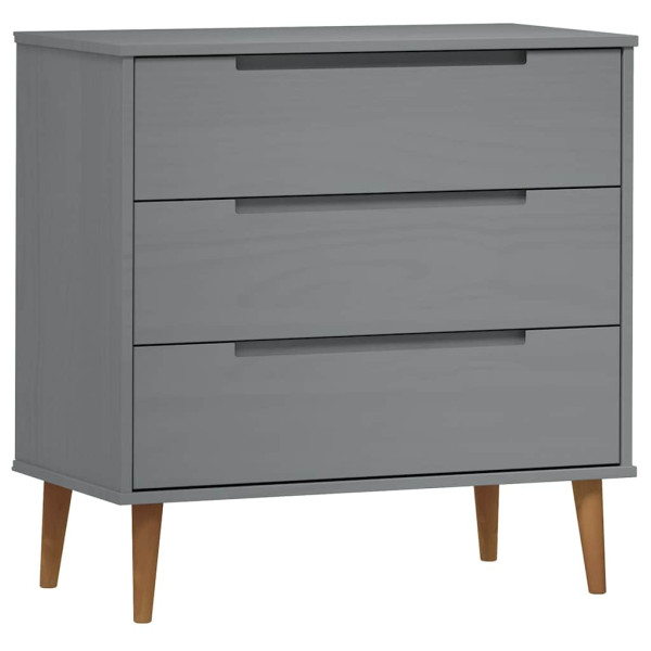 Szafka z szufladami Szary 80 x 40 x 80 cm Lite drewno sosnowe vidaXL, 10063489