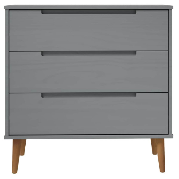Szafka z szufladami Szary 80 x 40 x 80 cm Lite drewno sosnowe vidaXL, 10063491