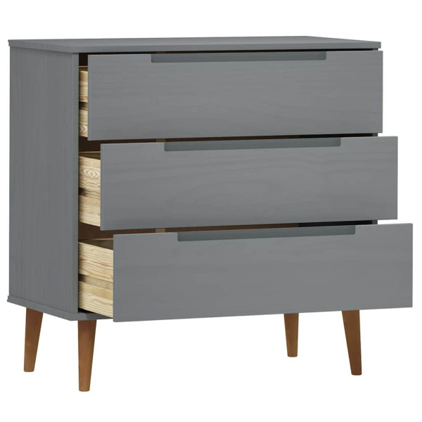 Szafka z szufladami Szary 80 x 40 x 80 cm Lite drewno sosnowe vidaXL, 10063492