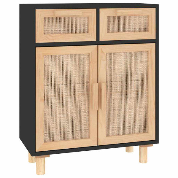 Komoda Czarny 60 x 30 x 75 cm Lite drewno sosnowe vidaXL, 10063556