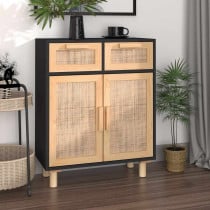 Komoda Czarny 60 x 30 x 75 cm Lite drewno sosnowe vidaXL