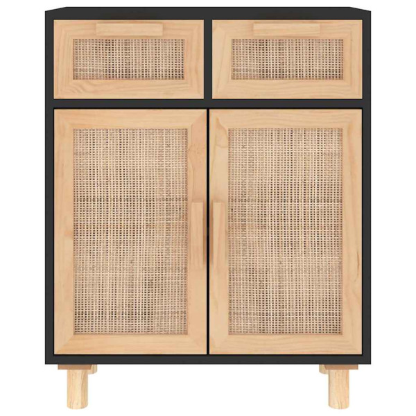Komoda Czarny 60 x 30 x 75 cm Lite drewno sosnowe vidaXL, 10063559