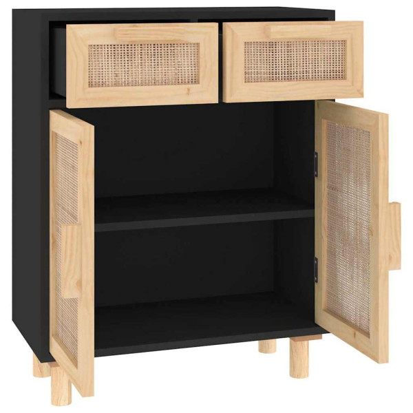 Komoda Czarny 60 x 30 x 75 cm Lite drewno sosnowe vidaXL, 10063560