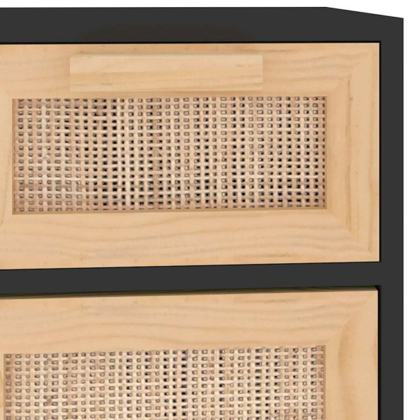 Komoda Czarny 60 x 30 x 75 cm Lite drewno sosnowe vidaXL, 10063562