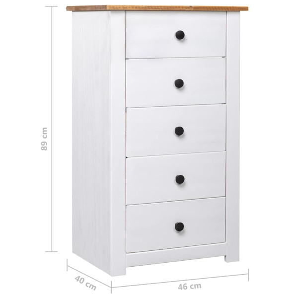 Szafka Biały 46 x 40 x 89 cm Lite drewno sosnowe vidaXL, 10063597