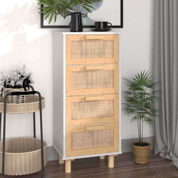 Komoda Biały 40 x 30 x 90 cm Lite drewno sosnowe vidaXL, 10063599